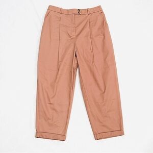 NWT Topshop Charley Rust Pink Roll Hem Chino Pants